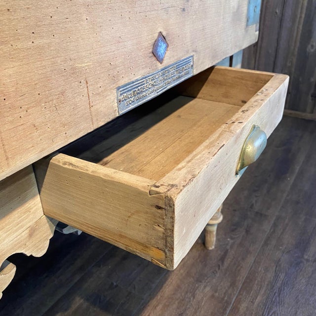 Antique French Butcher’s Block Table With Bull’s Head Mount and Rare Paris Label For Sale - Image 9 of 18