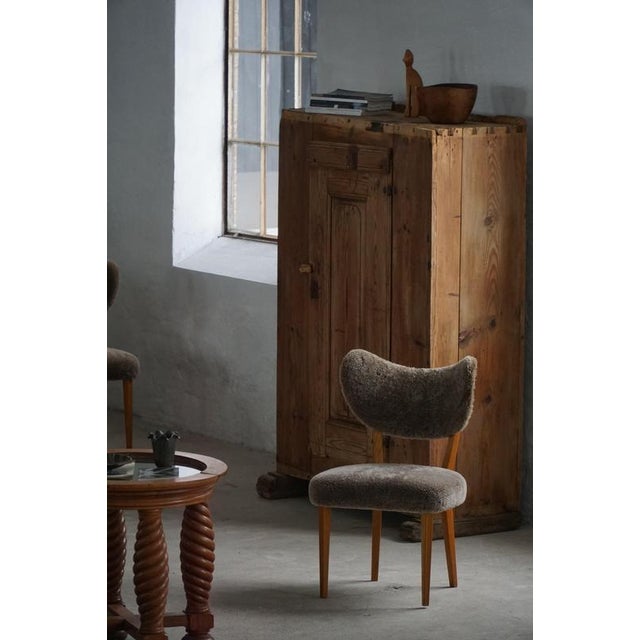 Mid-Century Danish Dining or Desk Chair in Lambswool by Eva Koppel, 1950s For Sale - Image 17 of 18