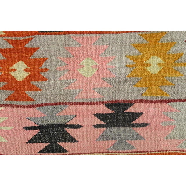 Wine Vintage Turkish Kilim Rug-5′2″ × 9′1″ For Sale - Image 8 of 13