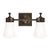Visual Comfort Signature Siena Double Sconce in Bronze with White Glass For Sale