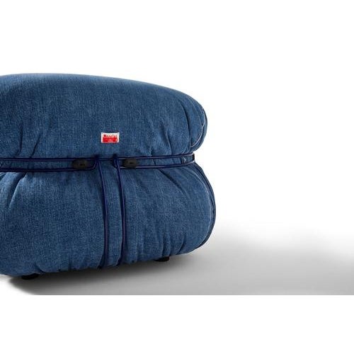 Gold Soriana Denim Armchair by Afra & Tobia Scarpa for Cassina For Sale - Image 8 of 18