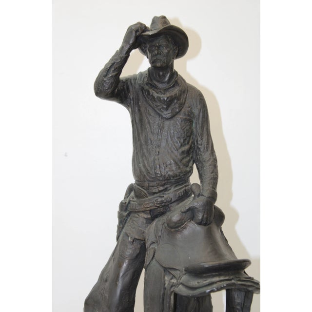 Composite Cowboy Figure W/Saddle, Michael Garman For Sale In San Francisco - Image 6 of 9