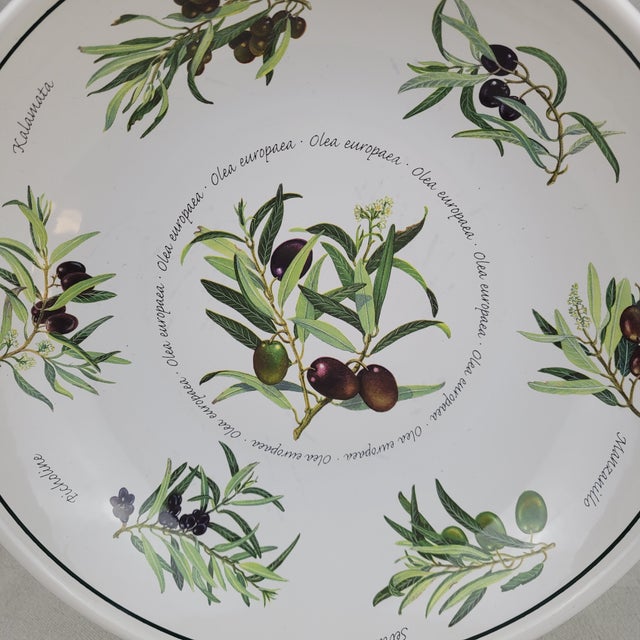 Mediterranean Late 20th Century Williams Sonoma Olea Europaea Pasta Serving Bowl Olive Branch 13 Inch For Sale - Image 3 of 9