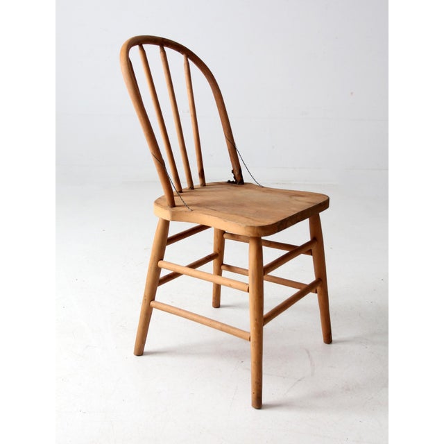 Antique Bow Back Windsor Farmhouse Chair For Sale - Image 9 of 16