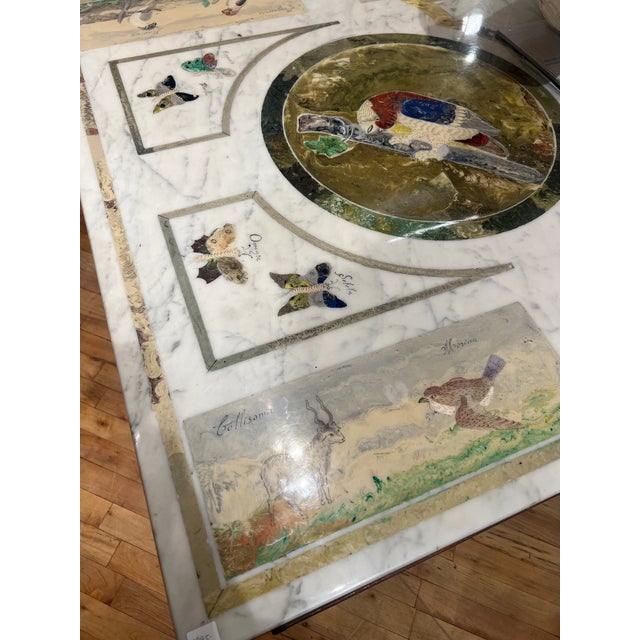 Italian Scagliola Marble Specimen Decorated Dining Table on Ming Style Base For Sale - Image 10 of 12