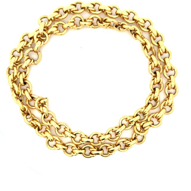 A substantial vintage 18K yellow gold necklace by Maleggi S.r.l. of Vicenza, Italy, circa 1990. Measuring an impressive 35...