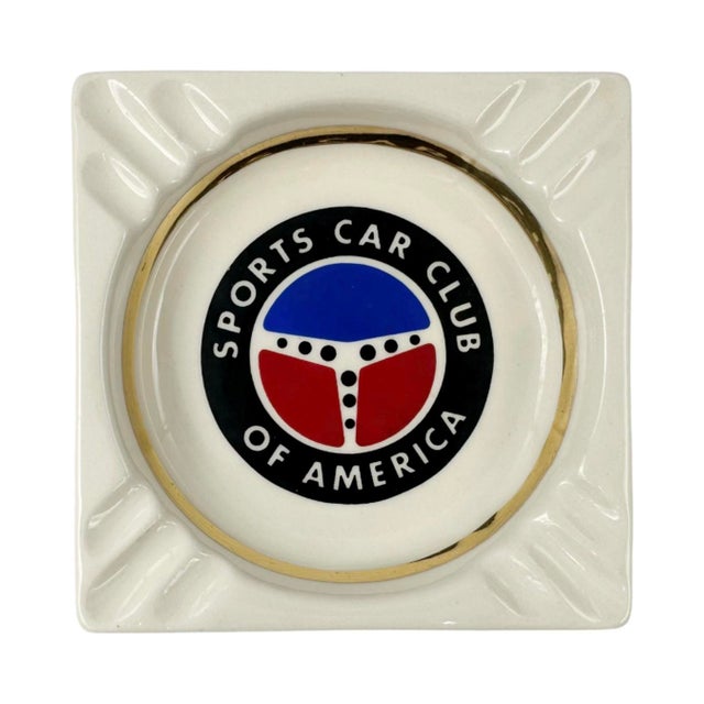 Mid 20th Century Vintage Sports Car Club of America Ceramic Ashtray For Sale - Image 5 of 8