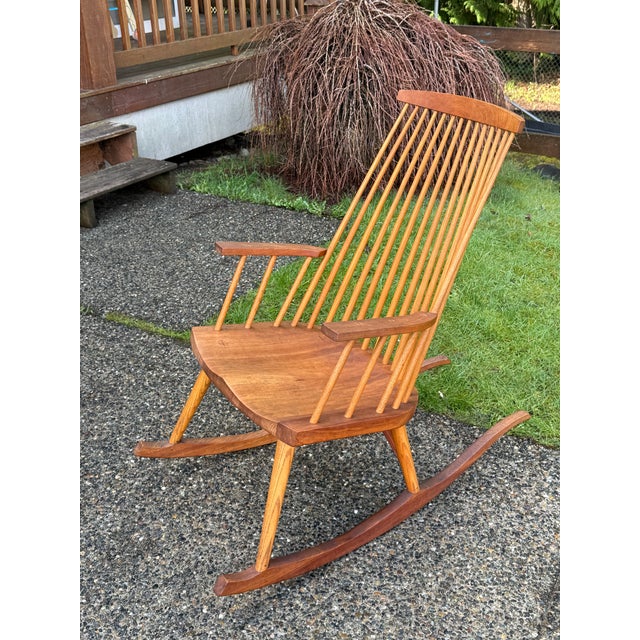 Vintage Thomas Moser Windsor Style Cherry Rocking Chair 1991 | Chairish