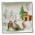 Vintage Italian Hand Painted Winter Wall Plate Cabin Snow Scene 6.25 Inch For Sale
