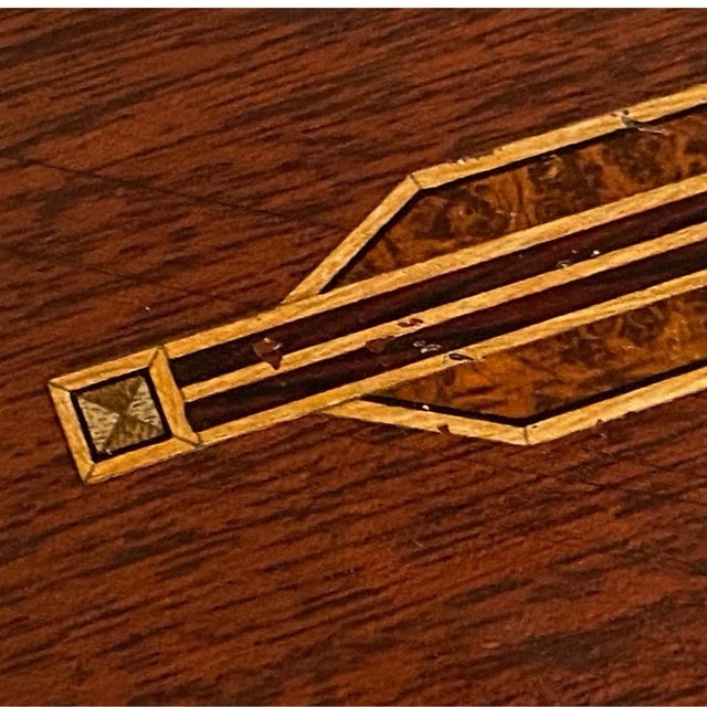 1930s Art Deco Wooden Inlay Box Cigar Box Jewelry Box Americana Ny Nj Dugan Brothers Bakery For Sale - Image 11 of 11