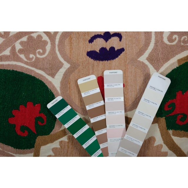 Textile Suzani Wall Hanging Decor - Uzbek Textile 3'11'' X 3'11'' For Sale - Image 7 of 10
