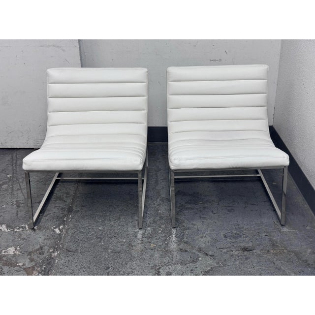 White Noble House Leather Taher Chairs, Pair For Sale - Image 8 of 12