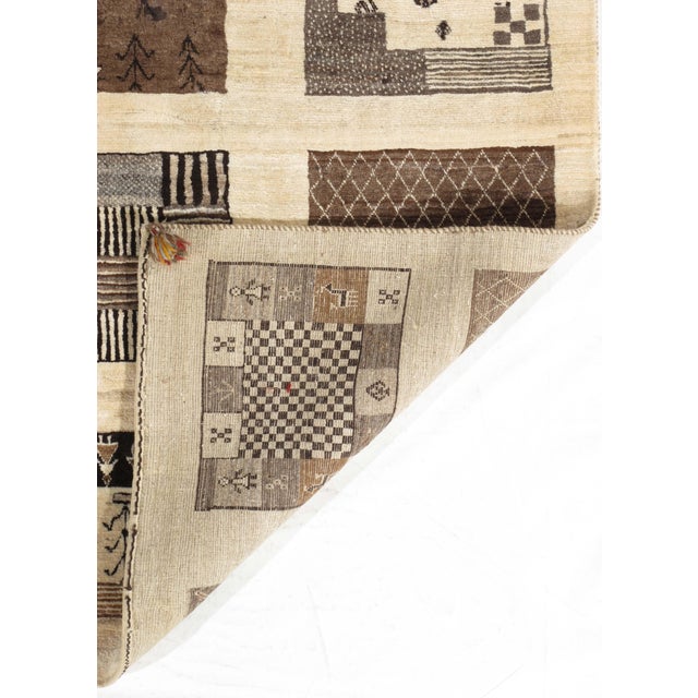 1980s Vintage Hand-Knotted Persian Gabbeh Rug 8'2" X 11'1" For Sale - Image 5 of 5