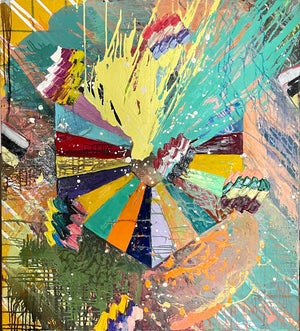 Monroe Hodder, Large Abstract Expressionist Colorful Painting Monroe Hodder Slow Dancing, 2014