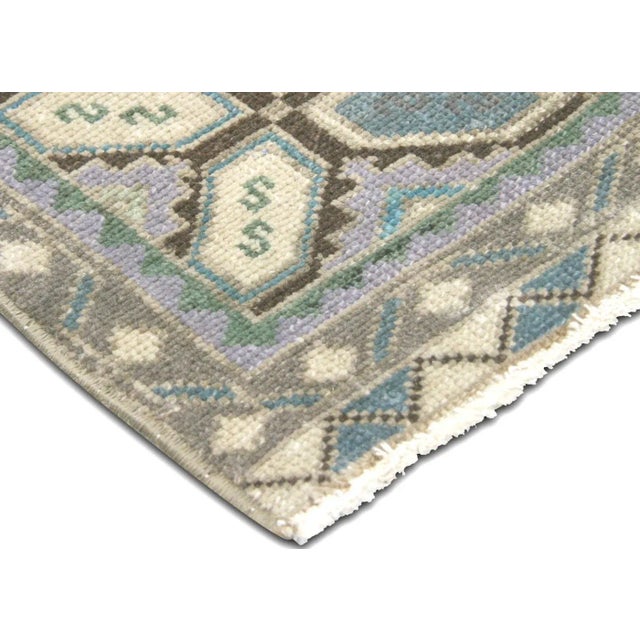 1960s Turkish Oushak Yastic. Hand woven with wool on wool foundation in the Oushak region of Western Turkey. The Anatolian...