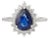 Vr Jewels 1.62 Ct Royal Blue Sapphire Diamond Ring Size 5 in 18k White Gold For Sale