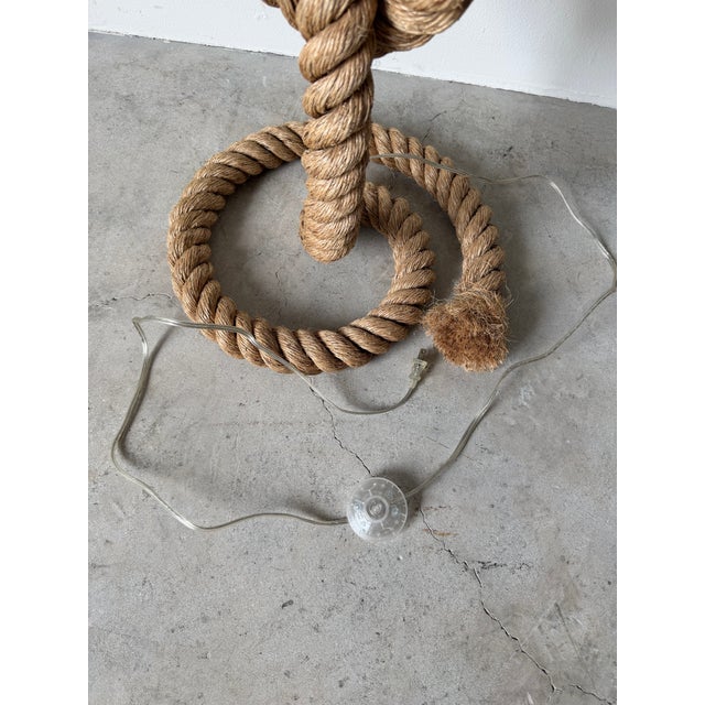 Vintage Audoux Minet Style Coastal Organic Sculptural Rope Knot Floor Lamp For Sale - Image 11 of 17