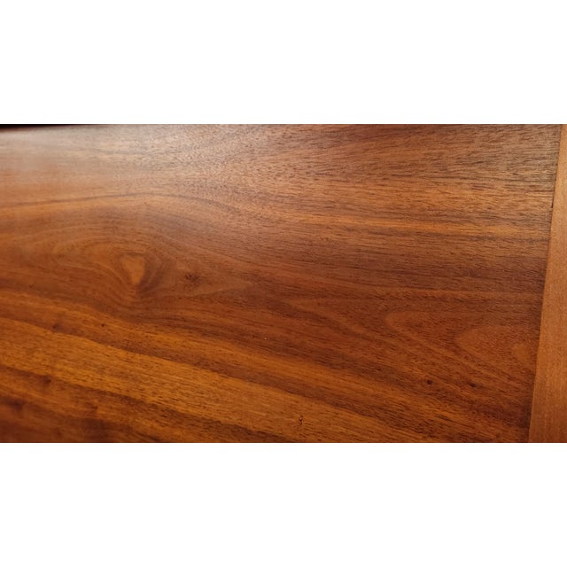 1960s Slick Restored Walnut Original Mid Century Modern Queen Headboard For Sale - Image 5 of 7