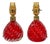 Red Bullicante Murano Glass Table Lamps by Archimede Seguso, 1960s, Set of 2 For Sale