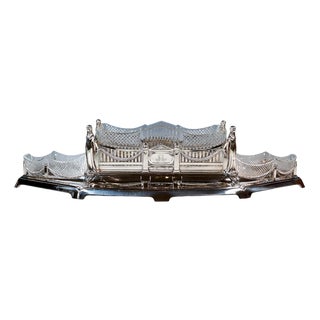Large Silver Planter with 3 Glass Inserts from Wilkens & Sons, Germany, 1906 For Sale