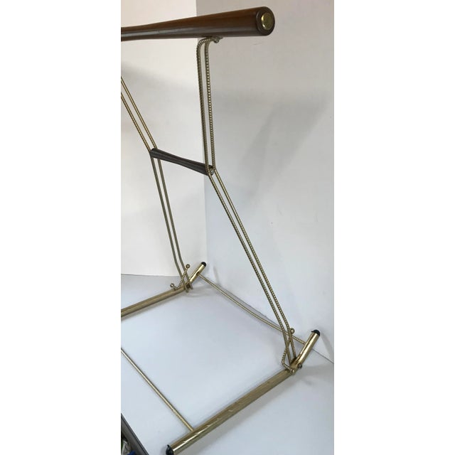 Gold Mid Century Lee Rowan 24k Plated and Teak Valet For Sale - Image 8 of 13