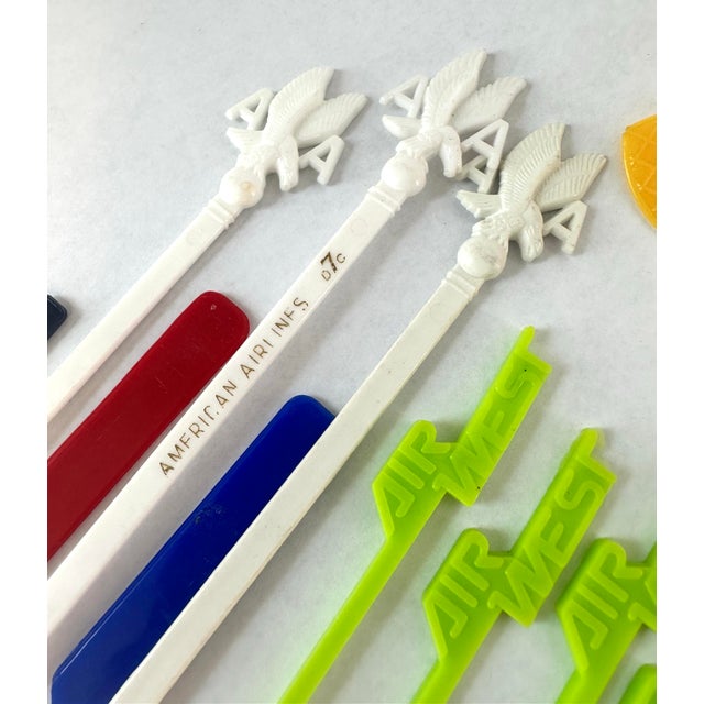 Plastic Vintage Collection of 61 Airline Swizzle Sticks For Sale - Image 7 of 12