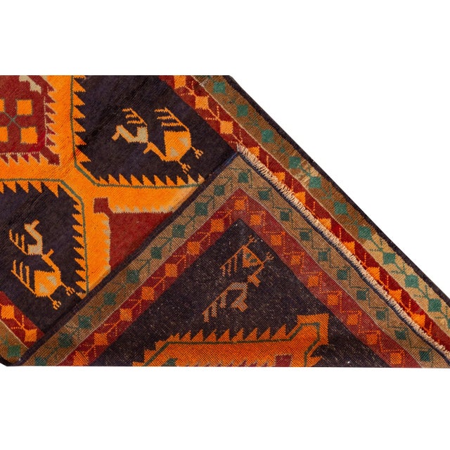 Vintage Kurdish Hanmade Wool Rug, 4' X 11' For Sale - Image 9 of 10