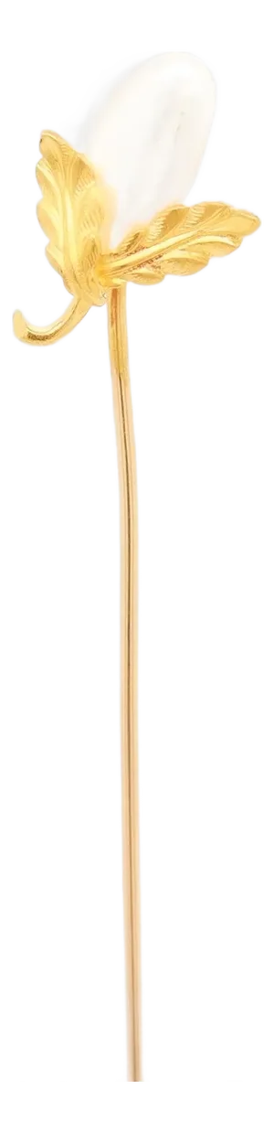 Vintage 14k Gold & Blister Pearl Gourd or Eggplant Stickpin