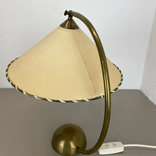 Vintage German Bauhaus Brass and Paper Table Lamp from Pitt Müller, 1950s For Sale - Image 15 of 18