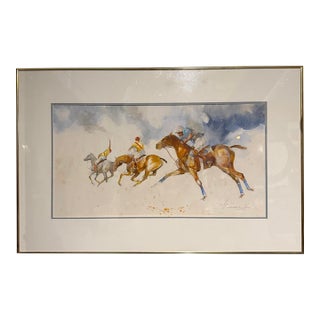 Scharff Equestrian Polo Painting For Sale