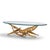 Mid-Century Modern Silas Seandel Brutalist Mid Century Glass and Gilt Bronze Coffee Table For Sale - Image 3 of 9