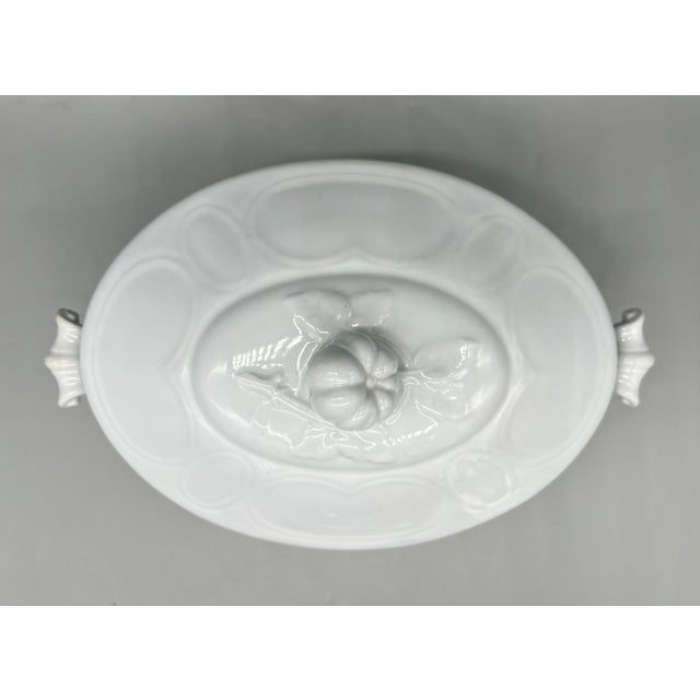 19th Century English J. Edwards White Ironstone Covered Tureen St. Louis Shape – Victorian / English Country For Sale - Image 9 of 13