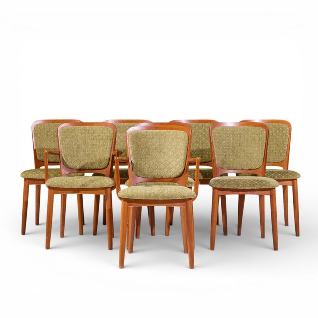 Koefoeds Hornslet Mid Century Danish Teak Dining Chairs - Set of 8 Each armless chair measures: 18.5 wide x 20 deep x...