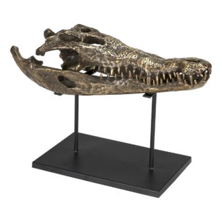 NOIR Brass Alligator On Stand, Large For Sale