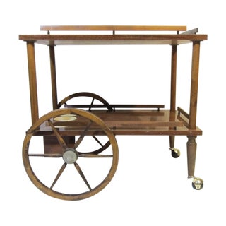 Mid-Century Wooden Bar Cart For Sale