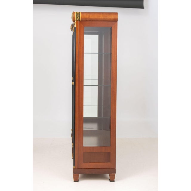 Empire Style Gilt Metal Mounted Mahogany Vitrine For Sale - Image 9 of 10