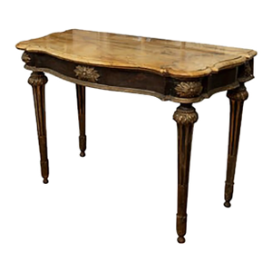 18th Century Italian Louis XVI Ebonized and Parcel Gilt Console Table