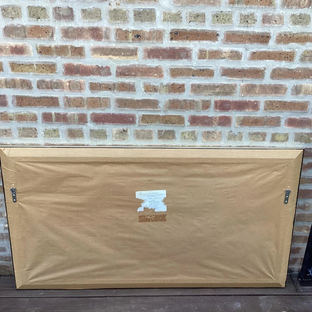 Mid 20th Century Huge Asian Inspired Etched Gold Wall Mirror For Sale - Image 10 of 13