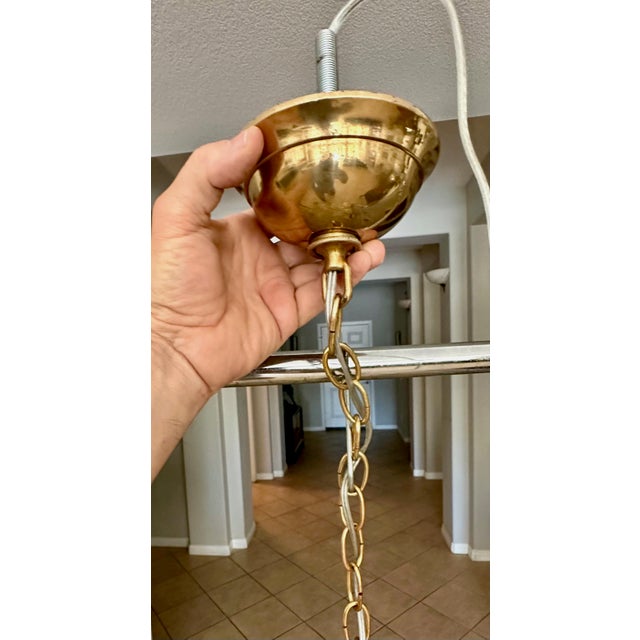 Sciolari 13 Light Ice Cube Glass Brass Chandelier For Sale - Image 12 of 17