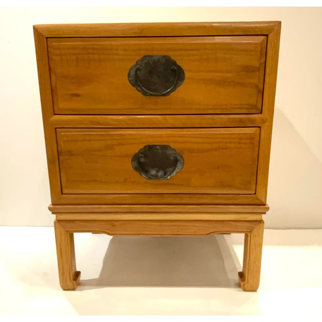 Asian Antique 1970s Small Two Drawer Chest. For Sale - Image 3 of 10