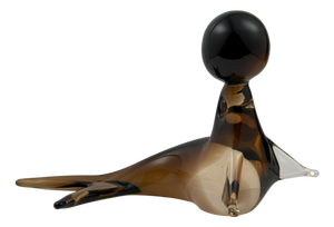 Murano Smoked Sommerso Glass Seal by V. Nason, Italy 1970s
