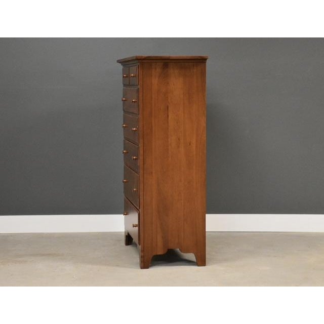 Mid-Century Modern 1990s Refinished Cherry Tall Dresser For Sale - Image 3 of 8