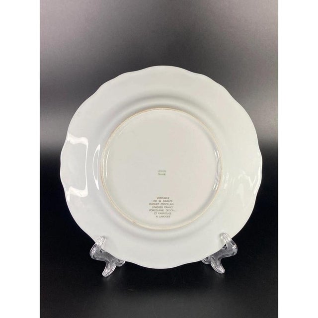 Gilt and Cobalt Blue Porcelain Plate from Limoges Rehausse Main, France, 1920s For Sale - Image 9 of 12