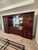 Vintage Thomasville Illuminated Cherry Queen Bed Unit- Headboard, Bridge, Nightstand Armoires, & Mirror For Sale - Image 11 of 18