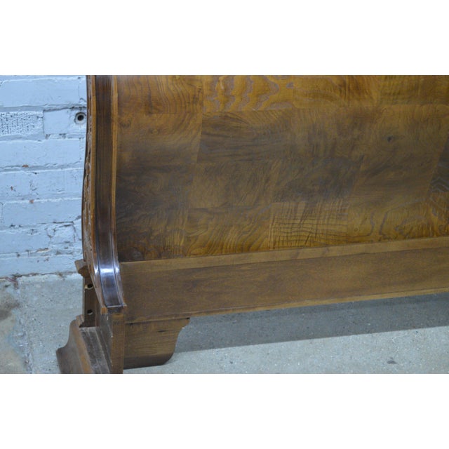 Henredon Charles X Empire King Size Burlwood Sleigh Bed For Sale - Image 15 of 17