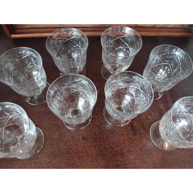1920s Rock Crystal Juice / Parfait Glasses - Set of 8 For Sale - Image 4 of 5