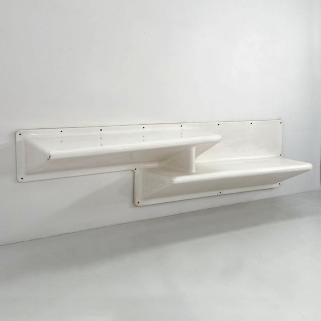 Large Space Age Fiberglass Wall Unit with Desk & Bench, 1970s For Sale - Image 13 of 13