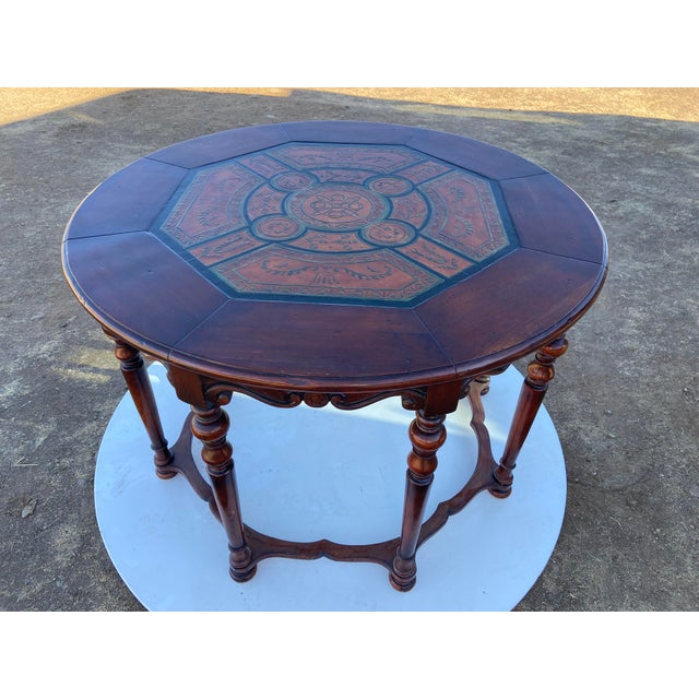 Vintage English Eight-Legged Inlaid Dining Accent Table For Sale - Image 13 of 18