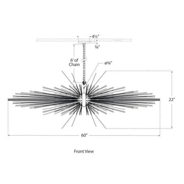Modern Kelly Wearstler for Visual Comfort Signature Strada Large Linear Chandelier in Aged Iron For Sale - Image 3 of 3