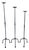 Hand Forged Iron Candelabra Set of 3 (95-115cm) Antique Copper Finish Straight Stem with Compact Arched Base For Sale